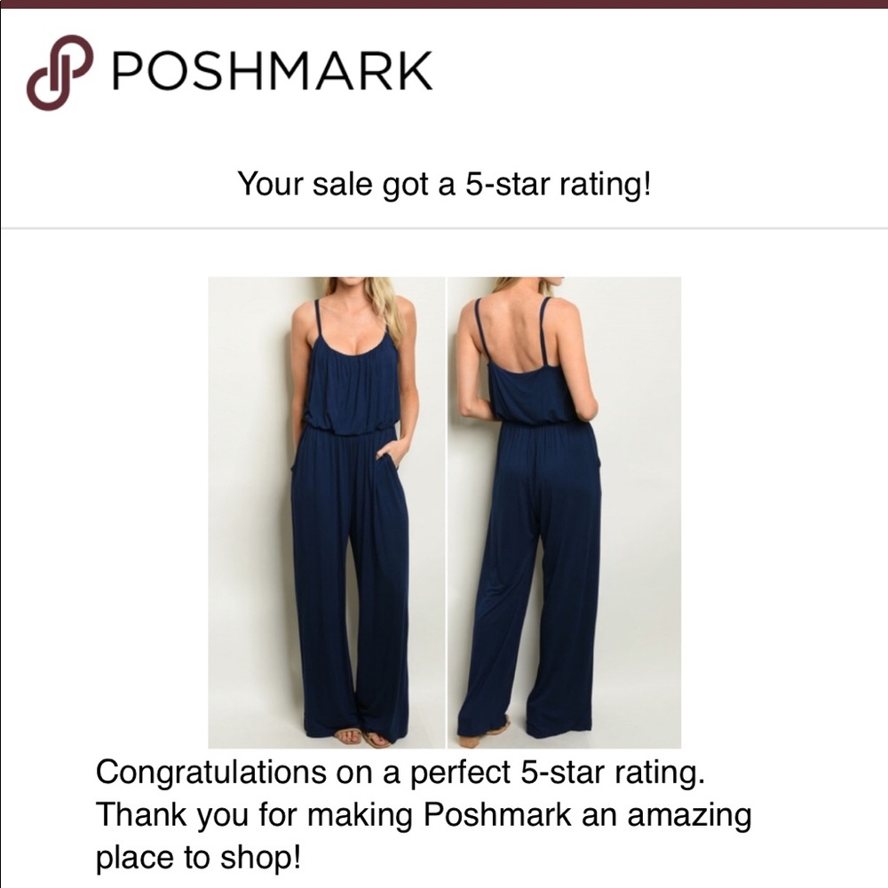 GIRLY & FLIRTY COMFY NAVY JUMPSUIT - Picture 2 of 8